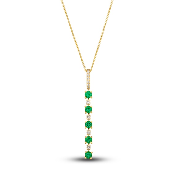 Le Vian Natural Emerald Necklace 1/8 ct tw Diamonds 14K Honey Gold
