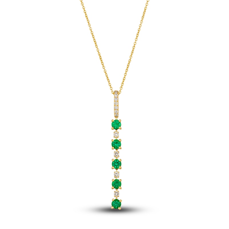 Main Image 1 of Le Vian Natural Emerald Necklace 1/8 ct tw Diamonds 14K Honey Gold