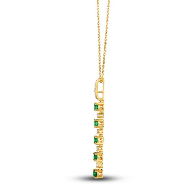 Main Image 2 of Le Vian Natural Emerald Necklace 1/8 ct tw Diamonds 14K Honey Gold