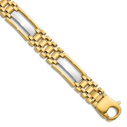 Men's Open Link Bracelet 14K Two-Tone Gold 8.75&quot;
