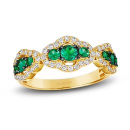 Le Vian Natural Emerald Ring 3/8 ct tw Diamonds 14K Honey Gold