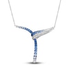 Thumbnail Image 1 of Le Vian Natural Blue Sapphire Necklace 1/6 ct tw Diamonds 14K Vanilla Gold 19"