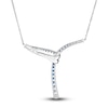 Thumbnail Image 3 of Le Vian Natural Blue Sapphire Necklace 1/6 ct tw Diamonds 14K Vanilla Gold 19"