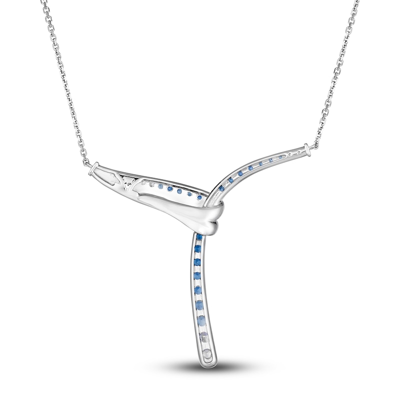 Main Image 3 of Le Vian Natural Blue Sapphire Necklace 1/6 ct tw Diamonds 14K Vanilla Gold 19"