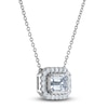 Thumbnail Image 2 of Lab-Grown Diamond Necklace 1-1/6 ct tw Emerald/Round 14K White Gold