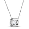 Thumbnail Image 3 of Lab-Grown Diamond Necklace 1-1/6 ct tw Emerald/Round 14K White Gold