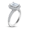 Thumbnail Image 1 of Vera Wang WISH Diamond Engagement Ring 2-3/4 ct tw Emerald/Round 18K White Gold