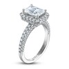 Thumbnail Image 1 of Vera Wang WISH Diamond Engagement Ring 2-3/4 ct tw Emerald/Round 18K White Gold