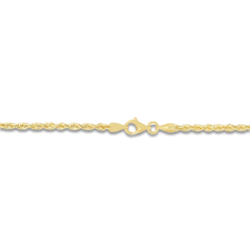 Main Image 2 of Diamond-Cut Rope Chain Anklet 14K Yellow Gold 10"