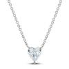 Thumbnail Image 0 of Lab-Created Diamond Solitaire Pendant Necklace 1/2 ct tw Heart-Cut 14K White Gold (F/SI2) 18"