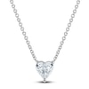 Thumbnail Image 1 of Lab-Grown Diamond Solitaire Necklace 1/2 ct tw Heart-Cut 14K White Gold (F/SI2) 18"