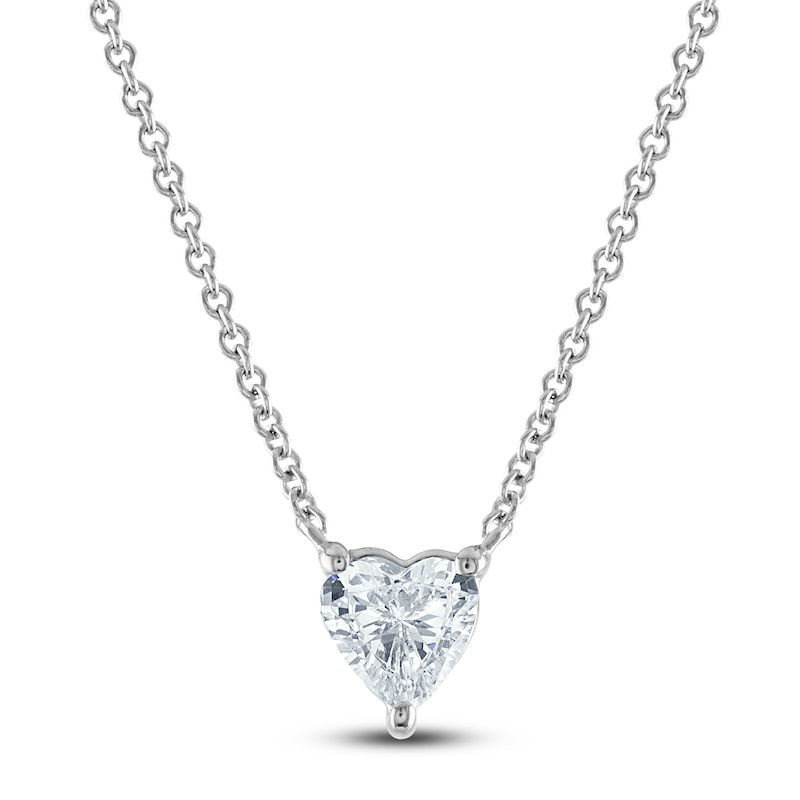 1/2 Ct. Certified Diamond Solitaire Pendant in 14K White Gold (J/I2)