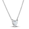 Thumbnail Image 1 of Lab-Created Diamond Solitaire Pendant Necklace 1/2 ct tw Heart-Cut 14K White Gold (F/SI2) 18"
