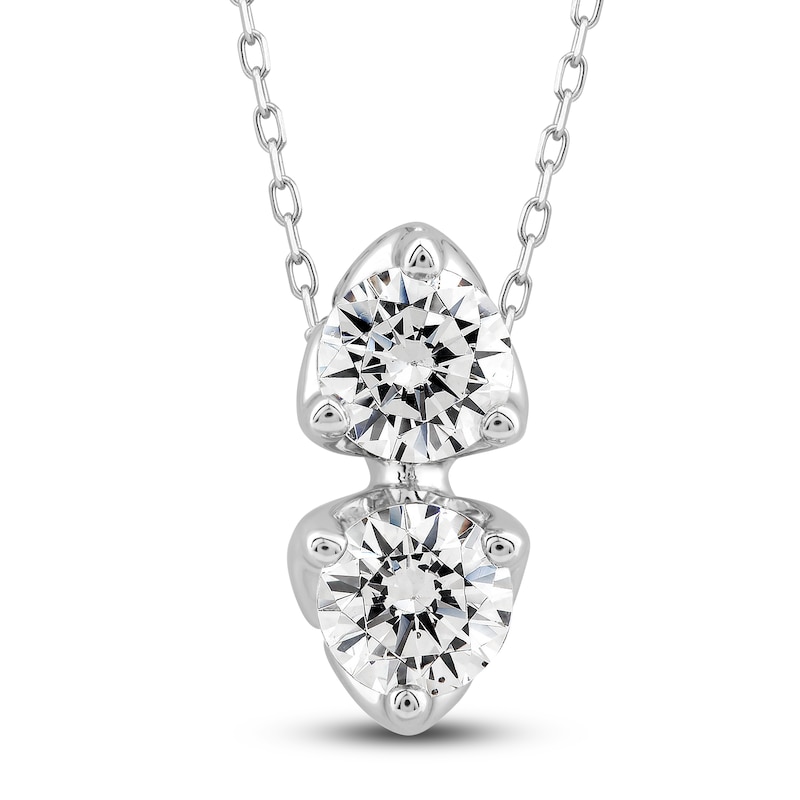 Main Image 1 of Diamond Pendant Necklace 2 ct tw Round 14K White Gold 18"