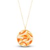Thumbnail Image 1 of Italia D'Oro Circle Disk Necklace Orange/Yellow/ White Enamel 14K Yellow Gold 16"