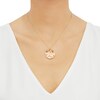 Thumbnail Image 3 of Italia D'Oro Circle Disk Necklace Orange/Yellow/ White Enamel 14K Yellow Gold 16"
