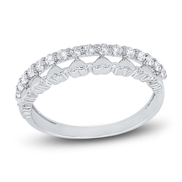 Diamond Heart Ring 1/5 ct tw Round 14K White Gold