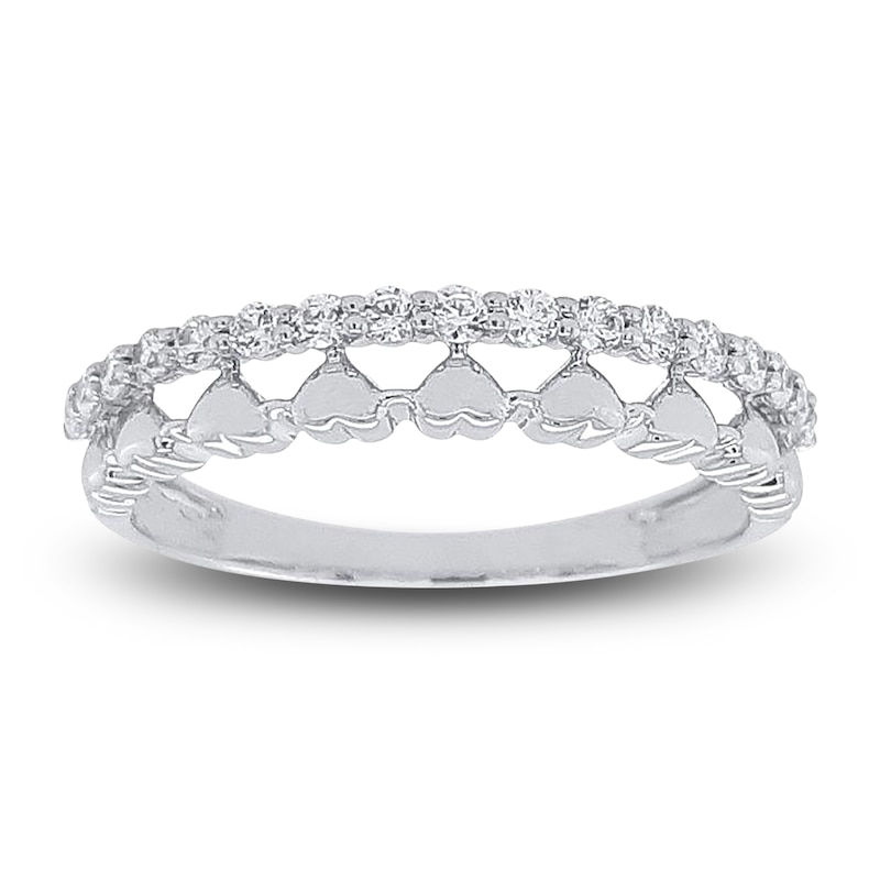 Main Image 3 of Diamond Heart Ring 1/5 ct tw Round 14K White Gold