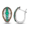 Thumbnail Image 2 of Le Vian Natural Emerald Hoop Earrings 3/4 ct tw Diamonds 14K Vanilla Gold