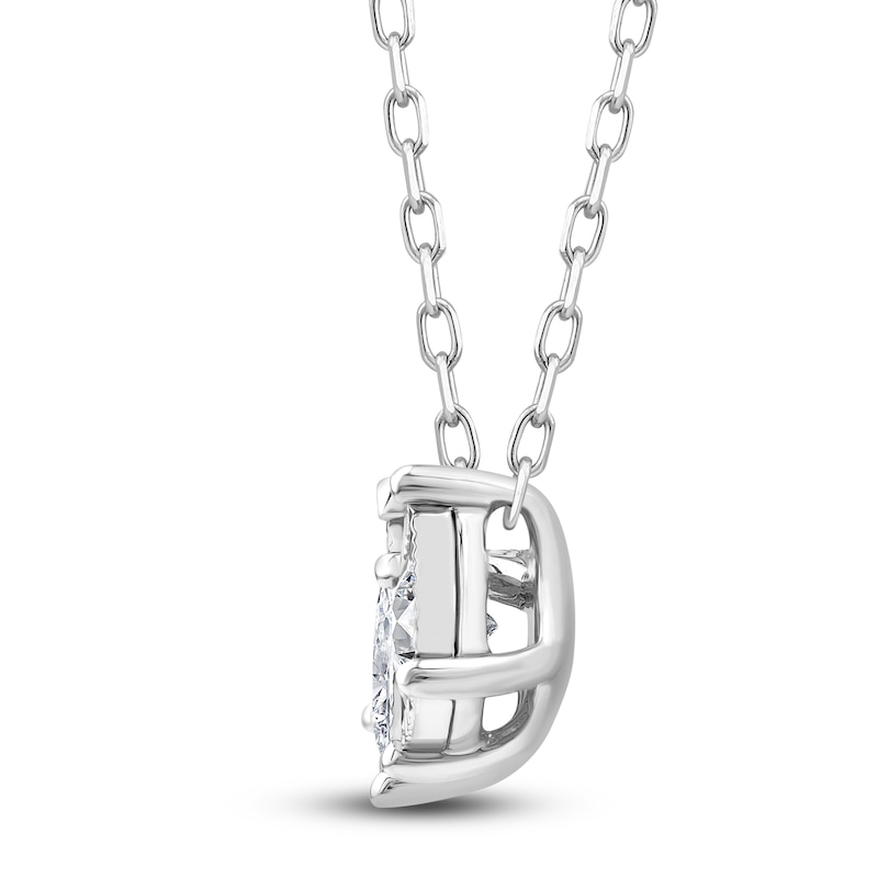 Main Image 2 of Diamond Pendant Necklace 1/3 ct tw Pear/Princess 14K White Gold 18"