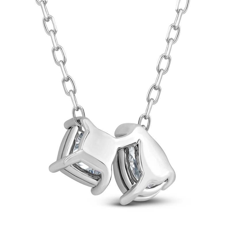 Main Image 3 of Diamond Pendant Necklace 1/3 ct tw Pear/Princess 14K White Gold 18"
