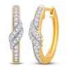 Thumbnail Image 1 of Diamond Wrap Hoop Earrings 1/4 ct tw Round 14K Yellow Gold
