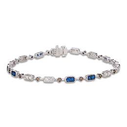 Le Vian Natural Blue Sapphire Bracelet 3/4 ct tw Diamonds 14K Vanilla Gold 7"