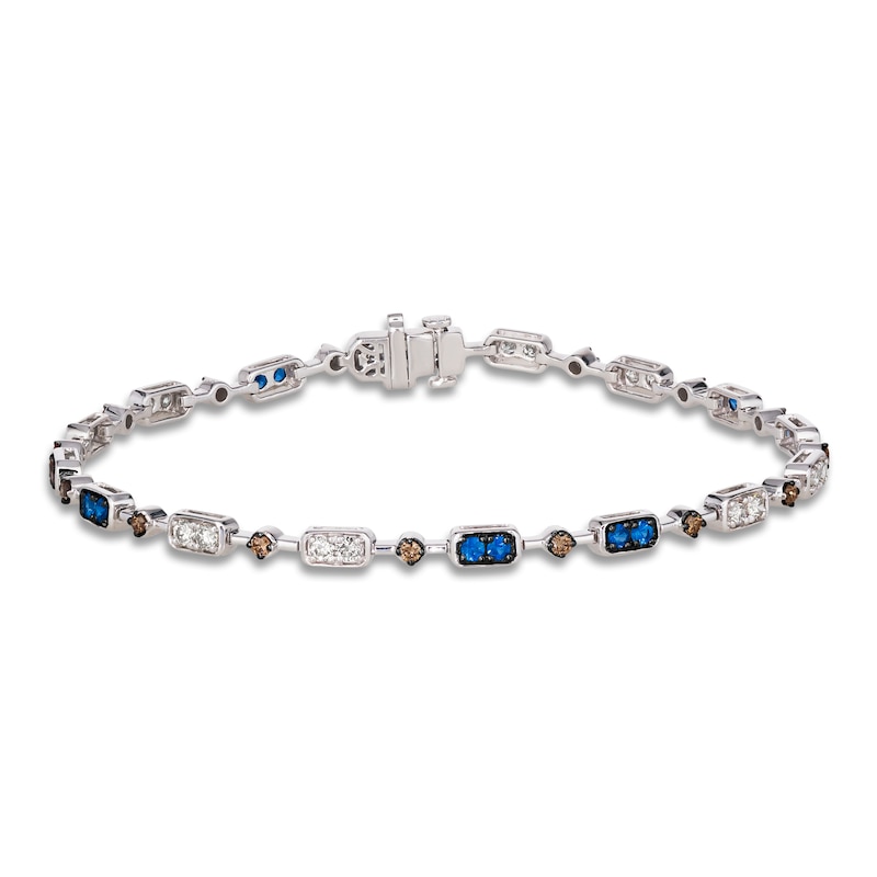 Main Image 1 of Le Vian Natural Blue Sapphire Bracelet 3/4 ct tw Diamonds 14K Vanilla Gold 7"