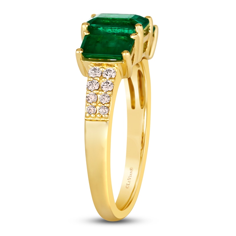 Main Image 3 of Le Vian Natural Emerald Ring 1/6 ct tw Diamonds 14K Honey Gold
