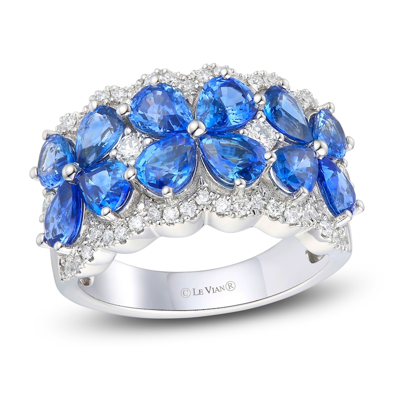 Le Vian Natural Blue Sapphire Ring 1/2 ct tw Diamonds Platinum
