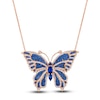 Thumbnail Image 1 of Le Vian Natural Blue Sapphire Butterfly Necklace 1-5/8 ct tw Diamonds 18K Strawberry Gold 18"