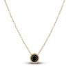 Thumbnail Image 0 of Black Diamond Solitaire Pendant Necklace 1/2 ct tw Round 14K Yellow Gold 18" (I3)