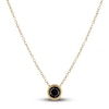 Thumbnail Image 1 of Black Diamond Solitaire Pendant Necklace 1/2 ct tw Round 14K Yellow Gold 18" (I3)