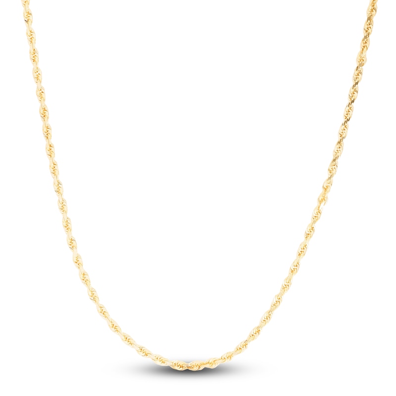 Main Image 1 of Solid Diamond-Cut Rope Chain Necklace 14K Yellow Gold 20" 2.0mm