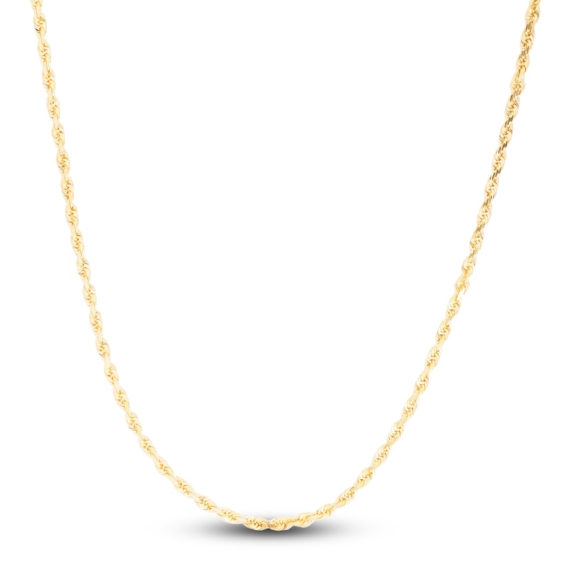 Women's 14K Gold Necklace Solid Yellow Gold Rope Chain