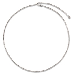 Semi-Solid Diamond-Cut Rope Chain Necklace 14K White Gold 24" 2.1mm