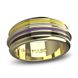 Marco Dal Maso Acies Wide Non-Binary Ring Multi-Colored Enamel 14K Yellow Gold