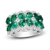 Thumbnail Image 1 of Le Vian Natural Emerald Flower Ring 1/2 ct tw Diamonds Platinum
