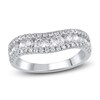 Thumbnail Image 1 of Lab-Created Diamond Contour Anniversary Ring 1 ct tw Round 14K White Gold