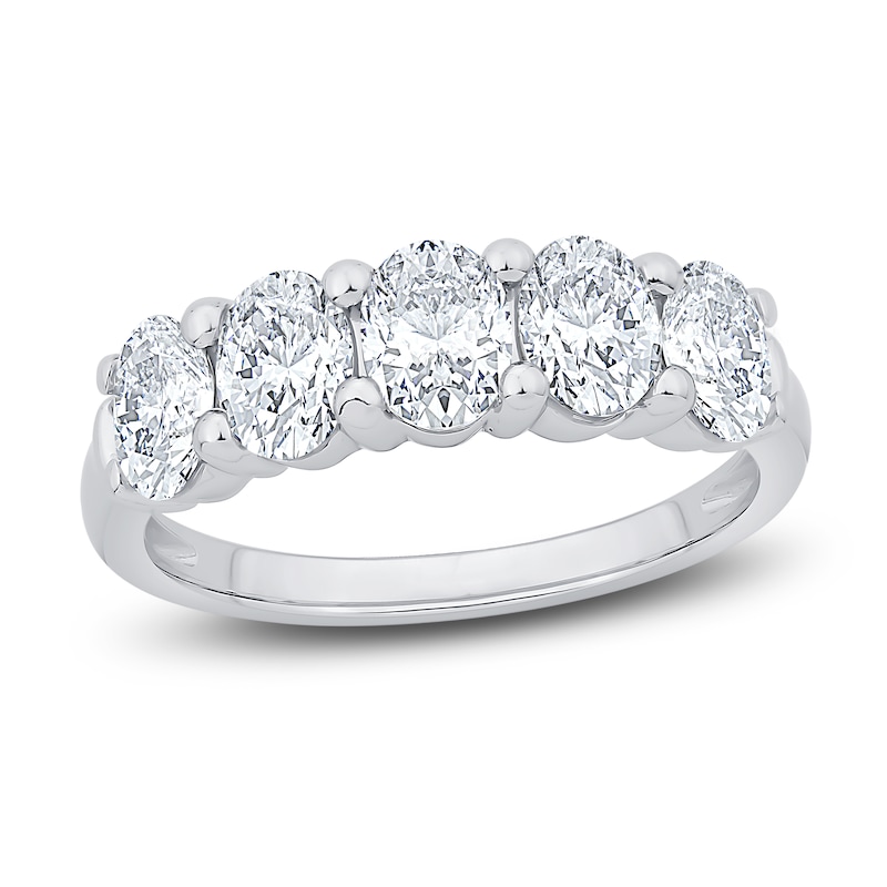 Diamond 5-Stone Anniversary Band 1-7/8 ct tw oval 14K White Gold