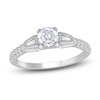 Thumbnail Image 1 of Diamond Engagement Ring 3/4 ct tw Round/Baguette 14K White Gold