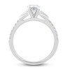Thumbnail Image 3 of Diamond Engagement Ring 3/4 ct tw Round/Baguette 14K White Gold