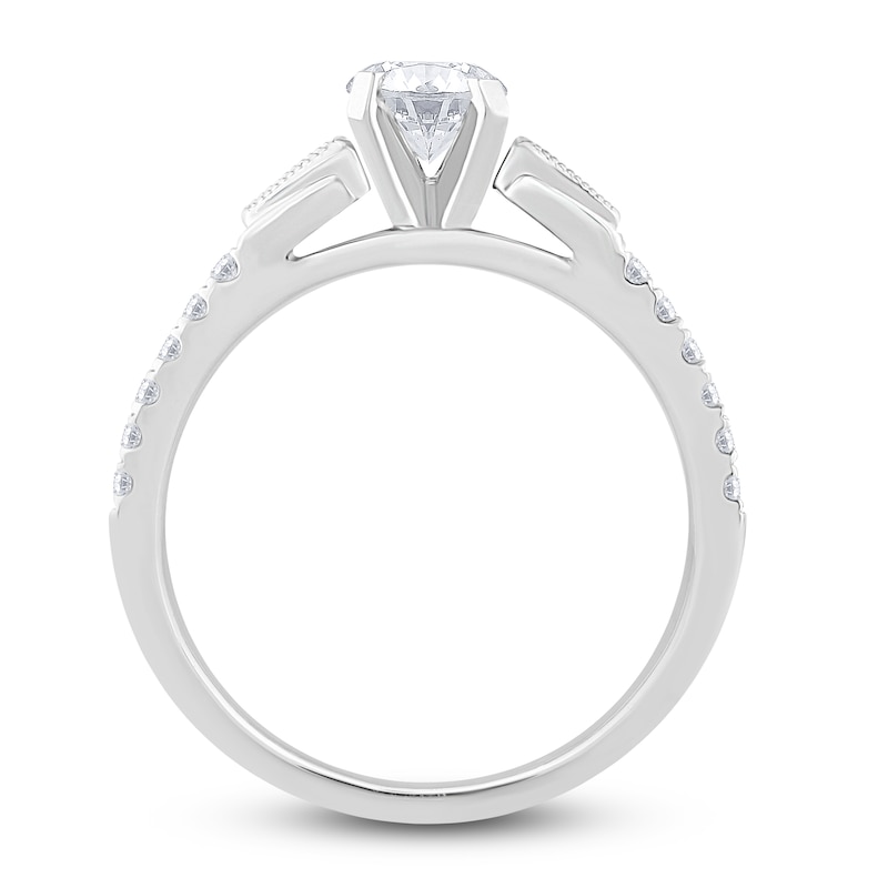 Diamond Engagement Ring 3/4 ct tw Round/Baguette 14K White Gold | Jared