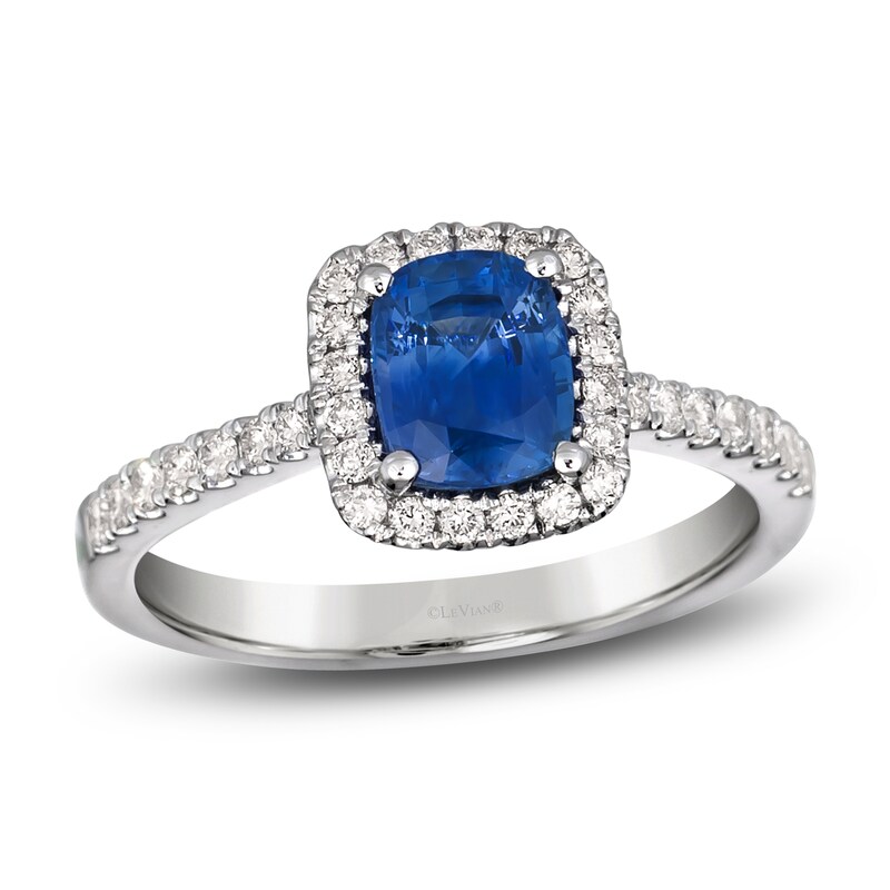 Main Image 1 of Le Vian Natural Ceylon Sapphire Ring 1/3 ct tw Diamonds Platinum
