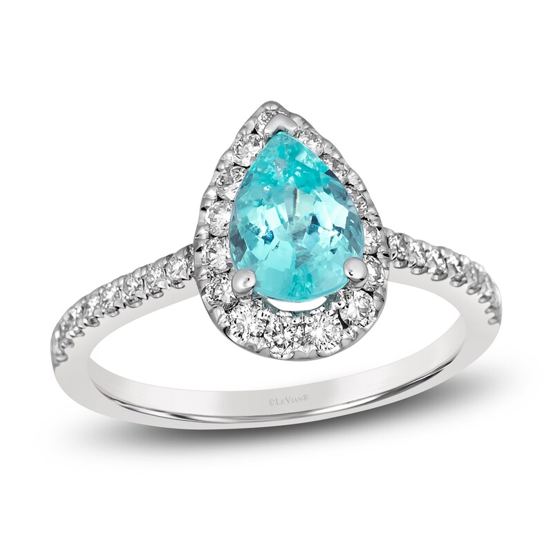 Main Image 1 of Le Vian Natural Blue Tourmaline Ring 1/2 ct tw Diamonds 18K Vanilla Gold