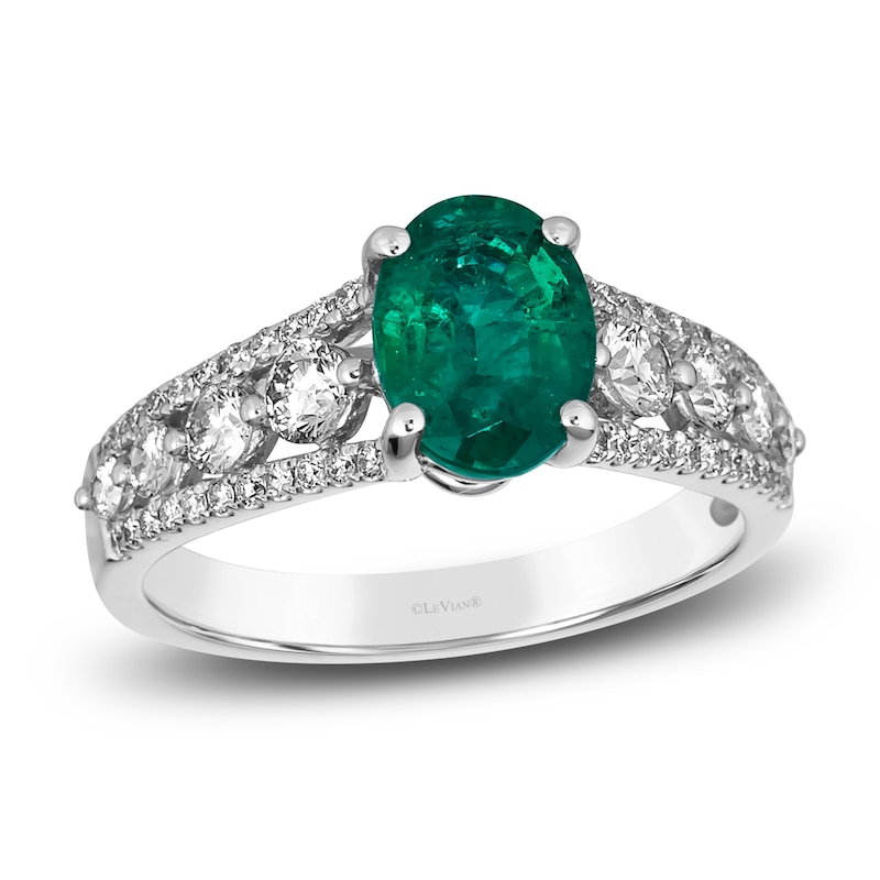 Main Image 1 of Le Vian Natural Emerald Ring 3/4 ct tw Diamonds 18K Vanilla Gold