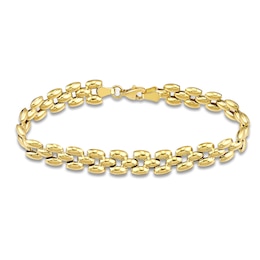 Multi-Row Chain Bracelet 14K Yellow Gold 7.25" 8.1mm