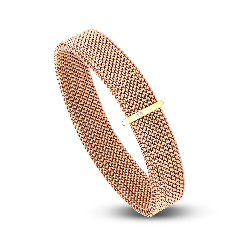 Main Image 2 of ZYDO Rose Stretch Bracelet 18K Yellow Gold/Stainless Steel 6.5"