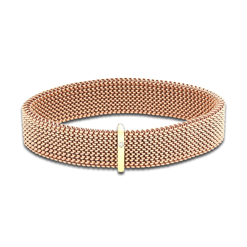 Main Image 3 of ZYDO Rose Stretch Bracelet 18K Yellow Gold/Stainless Steel 6.5"