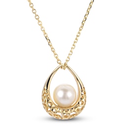 Cultured Freshwater Pearl Pendant Necklace 14K Yellow Gold 18&quot;